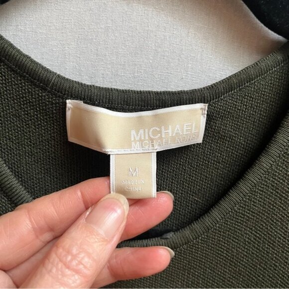 Michael Kors cold shoulder bodycon midi dress Sz M - Picture 8 of 12